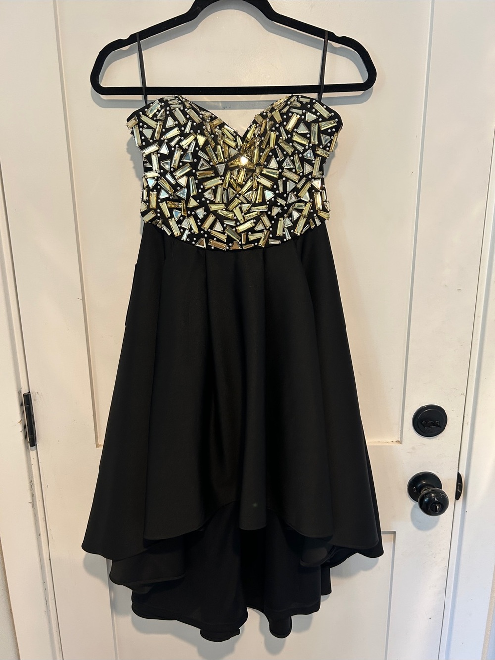 Bebe Pearls and Crystals High Low Dress size 6
